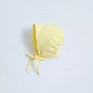NWT Zara baby girls yellow linen blend summer bonnet hat size 3-6 months